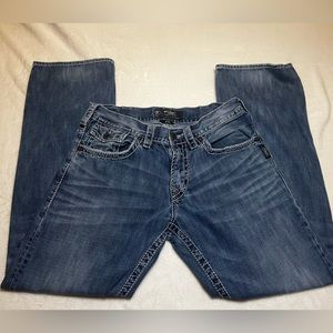 Mens Silver Zac Flap Jeans